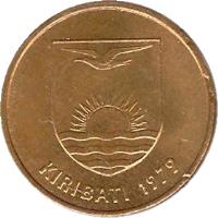 Kiribati coin 1 Cent (1979 - 1992) obverse obverse of 1 Cent (1979 - 1992) coin with KM# 1 from Kiribati. Inscription: KIRIBATI 1979