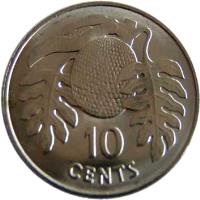 Kiribati coin 10 Cents (1979) reverse reverse of 10 Cents (1979) coin with KM# 4 from Kiribati. Inscription: 10 CENTS