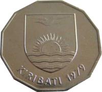 obverse of 1 Dollar (1979) coin with KM# 7 from Kiribati. Inscription: KIRIBATI 1979