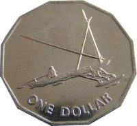 Kiribati coin 1 Dollar (1979) reverse reverse of 1 Dollar (1979) coin with KM# 7 from Kiribati. Inscription: ONE DOLLAR