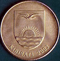 Kiribati coin 5 Cents (2003) obverse obverse of 5 Cents (2003) coin with KM# 40 from Kiribati. Inscription: KIRIBATI 2003