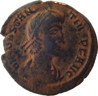 Rome (ancient) coin AE 3 - Constantius II (355 - 361) obverse obverse of AE 3 - Constantius II (355 - 361) coin with RIC# VIII 110 from Rome (ancient). Inscription: D N CONSTAN TIVS P F AVG