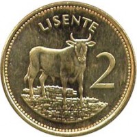 Lesotho coin 2 Lisente - Letsie III - Non magnetic (1992) reverse reverse of 2 Lisente - Letsie III - Non magnetic (1992) coin with KM# 55 from Lesotho. Inscription: LISENTE 2