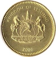 Lesotho coin 5 Lisente - Letsie III (1998 - 2006) obverse obverse of 5 Lisente - Letsie III (1998 - 2006) coin with KM# 62 from Lesotho. Inscription: KINGDOM OF LESOTHO KHOTSO PULA NALA 1998
