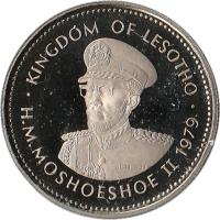 Lesotho coin 25 Lisente - Moshoeshoe II (1979 - 1989) obverse obverse of 25 Lisente - Moshoeshoe II (1979 - 1989) coin with KM# 20 from Lesotho. Inscription: KINGDOM OF LESOTHO H.M.MOSHOESHOE II 1979