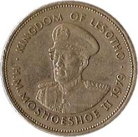 Lesotho coin 1 Loti - Moshoeshoe II (1979 - 1989) obverse obverse of 1 Loti - Moshoeshoe II (1979 - 1989) coin with KM# 22 from Lesotho. Inscription: KINGDOM OF LESOTHO · H.M.MOSHOESHOE II 1983 ·