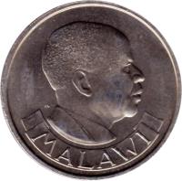 obverse of 20 Tambala (1971 - 1985) coin with KM# 11 from Malawi. Inscription: MALAWI