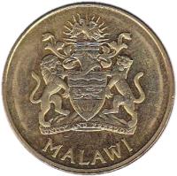 obverse of 1 Kwacha (2004) coin with KM# 65 from Malawi. Inscription: UNITY AND FREEDOM MALAWI