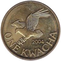reverse of 1 Kwacha (2004) coin with KM# 65 from Malawi. Inscription: 2004 ONE KWACHA