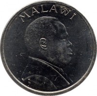 obverse of 5 Tambala (1995) coin with KM# 26 from Malawi. Inscription: MALAWI