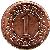 reverse of 1 Cent (1987) coin with KM# 51 from Mauritius. Inscription: * MAURITIUS * 1 ONE · CENT · 1987