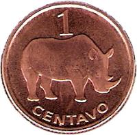 reverse of 1 Centavo (2006) coin with KM# 132 from Mozambique. Inscription: 1 CENTAVO