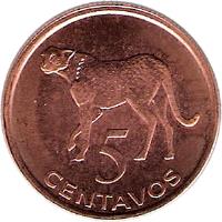 reverse of 5 Centavos (2006) coin with KM# 133 from Mozambique. Inscription: 5 CENTAVOS