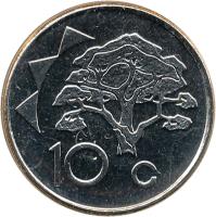 Namibia coin 10 Cents (1993 - 2012) reverse reverse of 10 Cents (1993 - 2012) coin with KM# 2 from Namibia. Inscription: 10 c