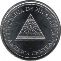 Nicaragua coin 50 Centavos (1997) obverse obverse of 50 Centavos (1997) coin with KM# 88 from Nicaragua. Inscription: REPUBLICA DE NICARAGUA AMERICA CENTRAL