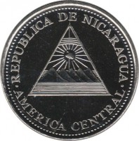 Nicaragua coin 1 Córdoba (2002 - 2012) obverse obverse of 1 Córdoba (2002 - 2012) coin with KM# 101 from Nicaragua. Inscription: REPUBLICA DE NICARAGUA AMERICA CENTRAL