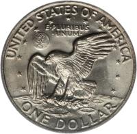 reverse of 1 Dollar - Eisenhower Dollar (1971 - 1978) coin with KM# 203 from United States. Inscription: UNITED STATES OF AMERICA E PLURIBUS UNUM ONE DOLLAR