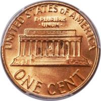 United States coin 1 Cent - Lincoln Memorial Cent (1982) reverse reverse of 1 Cent - Lincoln Memorial Cent (1982) coin with KM# 201a from United States. Inscription: UNITED STATES OF AMERICA E · PLURIBUS · UNUM · ONE CENT