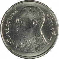 Thailand coin 1 Baht - Rama IX (2008 - 2015) obverse obverse of 1 Baht - Rama IX (2008 - 2015) coin with Y# 443 from Thailand. Inscription: ภูมิพลอดุลยเดช รัชกาลที่๙