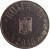obverse of 10 Bani (2005 - 2015) coin with KM# 191 from Romania. Inscription: ROMANIA 2015