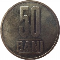 Romania coin 50 Bani (2005 - 2015) reverse reverse of 50 Bani (2005 - 2015) coin with KM# 192 from Romania. Inscription: 50 BANI