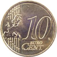 Spain coin 10 Euro Cent - Juan Carlos I - 2'nd Map; 1'st Type (2007 - 2009) reverse reverse of 10 Euro Cent - Juan Carlos I - 2'nd Map; 1'st Type (2007 - 2009) coin with KM# 1070 from Spain. Inscription: 10 EURO CENT LL
