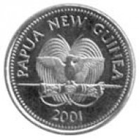 obverse of 10 Toea - Elizabeth II (1975 - 2001) coin with KM# 4 from Papua New Guinea. Inscription: PAPUA NEW GUINEA FM 1975
