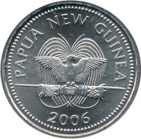 obverse of 10 Toea - Elizabeth II (2002 - 2010) coin with KM# 4a from Papua New Guinea. Inscription: PAPUA NEW GUINEA