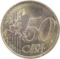 reverse of 50 Euro Cent - Juan Carlos I - 1'st Map; 1'st Type (1999 - 2006) coin with KM# 1045 from Spain. Inscription: 50 EURO CENT LL