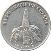 Rwanda coin 50 Francs (2003) obverse obverse of 50 Francs (2003) coin with KM# 26 from Rwanda. Inscription: BANKI NASIYONALI Y'U RWANDA