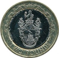 Saint Helena and Ascension coin 2 Pounds - Elizabeth II - 3'rd Portrait (2003 - 2006) reverse reverse of 2 Pounds - Elizabeth II - 3'rd Portrait (2003 - 2006) coin with KM# 25 from Saint Helena and Ascension. Inscription: TWO POUNDS