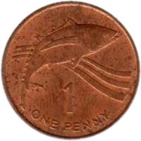 Saint Helena and Ascension coin 1 Penny - Elizabeth II - 3'rd Portrait (1991) reverse reverse of 1 Penny - Elizabeth II - 3'rd Portrait (1991) coin with KM# 13 from Saint Helena and Ascension. Inscription: 1 ONE PENNY