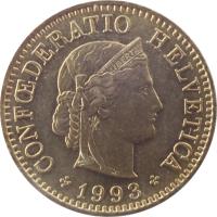 Switzerland coin 5 Rappen (1981 - 2015) obverse obverse of 5 Rappen (1981 - 2015) coin with KM# 26c from Switzerland. Inscription: CONFŒDERATIO HELVETICA 2008