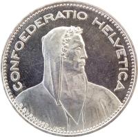 Switzerland coin 5 Francs (1968 - 2019) obverse obverse of 5 Francs (1968 - 2019) coin with KM# 40a from Switzerland. Inscription: CONFOEDERATIO HELVETICA P. BVRKHARD INCT