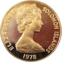 Solomon Islands coin 20 Cents - Elizabeth II - 2'nd Portrait (1977 - 1983) obverse obverse of 20 Cents - Elizabeth II - 2'nd Portrait (1977 - 1983) coin with KM# 5 from Solomon Islands. Inscription: ELIZABETH II SOLOMON ISLANDS 1981