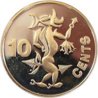 Solomon Islands coin 10 Cents - Elizabeth II - 2'nd Portrait (1977 - 1983) reverse reverse of 10 Cents - Elizabeth II - 2'nd Portrait (1977 - 1983) coin with KM# 4 from Solomon Islands. Inscription: 10 CENTS