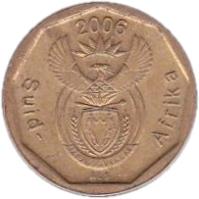 South Africa coin 10 Cents - SUID AFRICA (2006) obverse obverse of 10 Cents - SUID AFRICA (2006) coin with KM# 487 from South Africa. Inscription: Suid Afrika 2006 ALS