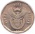 obverse of 20 Cents - SOUTH AFRICA (2002) coin with KM# 270 from South Africa. Inscription: South Africa 2002 ALS