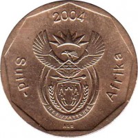 South Africa coin 50 Cents - SUID AFRICA (2004) obverse obverse of 50 Cents - SUID AFRICA (2004) coin with KM# 331 from South Africa. Inscription: Suid-Afrika 2004 ALS