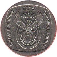 South Africa coin 2 Rand - NINGZIMU AFRIKA - AFURIKA TSHIPEMBE (2005) obverse obverse of 2 Rand - NINGZIMU AFRIKA - AFURIKA TSHIPEMBE (2005) coin with KM# 296 from South Africa. Inscription: 2005 Ningzimu Afrika Afurika Tshipembe ALS