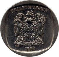 obverse of 2 Rand - UMZANTSI AFRIKA (1996 - 2000) coin with KM# 165 from South Africa. Inscription: UMZANTSI AFRIKA EX UNITATE VIRES 2000 ALS