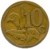 reverse of 10 Cents - SOUTH AFRICA (2003) coin with KM# 347 from South Africa. Inscription: 10c RCM