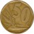 reverse of 50 Cents - Afrika Borwa (2003) coin with KM# 330 from South Africa. Inscription: 50c LL