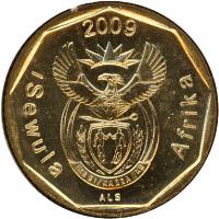South Africa coin 10 Cents - ISEWULA AFRIKA (2009) obverse obverse of 10 Cents - ISEWULA AFRIKA (2009) coin with KM# 465 from South Africa. Inscription: 2009 iSewula Afrika ALS