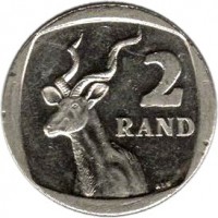 South Africa coin 2 Rand - SUID-AFRIKA - AFRIKA BORWA (2010 - 2012) reverse reverse of 2 Rand - SUID-AFRIKA - AFRIKA BORWA (2010 - 2012) coin with KM# 498 from South Africa. Inscription: 2 RAND ALS