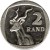reverse of 2 Rand - SUID-AFRIKA - AFRIKA BORWA (2010 - 2012) coin with KM# 498 from South Africa. Inscription: 2 RAND ALS