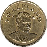 Swaziland coin 2 Emalangeni - Mswati III (1995 - 2010) obverse obverse of 2 Emalangeni - Mswati III (1995 - 2010) coin with KM# 46 from Swaziland. Inscription: SWAZILAND