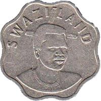 Swaziland coin 10 Cents - Mswati III (1995 - 2009) obverse obverse of 10 Cents - Mswati III (1995 - 2009) coin with KM# 49 from Swaziland. Inscription: SWAZILAND