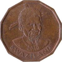 Swaziland coin 1 Cent - Sobhuza II - FAO (1975) obverse obverse of 1 Cent - Sobhuza II - FAO (1975) coin with KM# 21 from Swaziland. Inscription: SWAZILAND