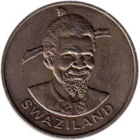 Swaziland coin 1 Lilangeni - Sobhuza II - FAO (1976) obverse obverse of 1 Lilangeni - Sobhuza II - FAO (1976) coin with KM# 28 from Swaziland. Inscription: SWAZILAND